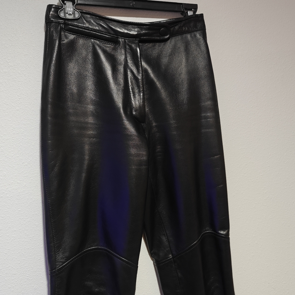 Maxima Black Leather Pants - Picture 3 of 8